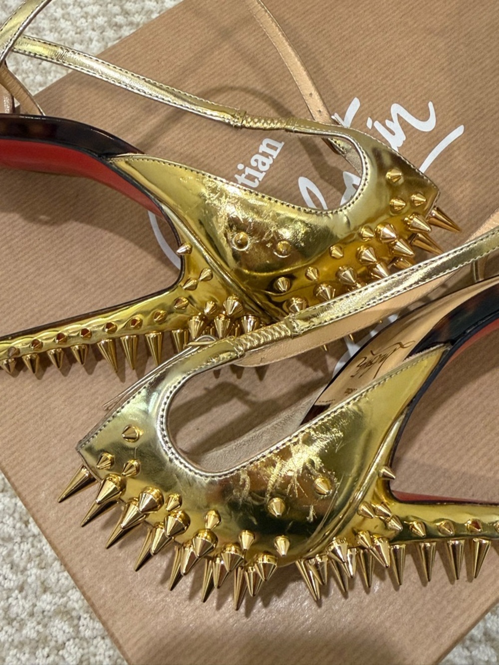 Christian Louboutin Size 39 Spiked Heels Authentic - Picture 10 of 12